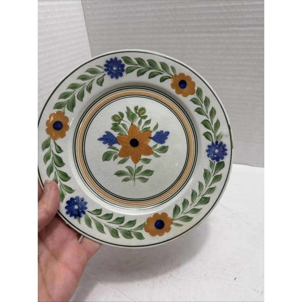 Vintage Hand Painted Orleans Pattern Small Plate-Adams-England-Discontinued-7"